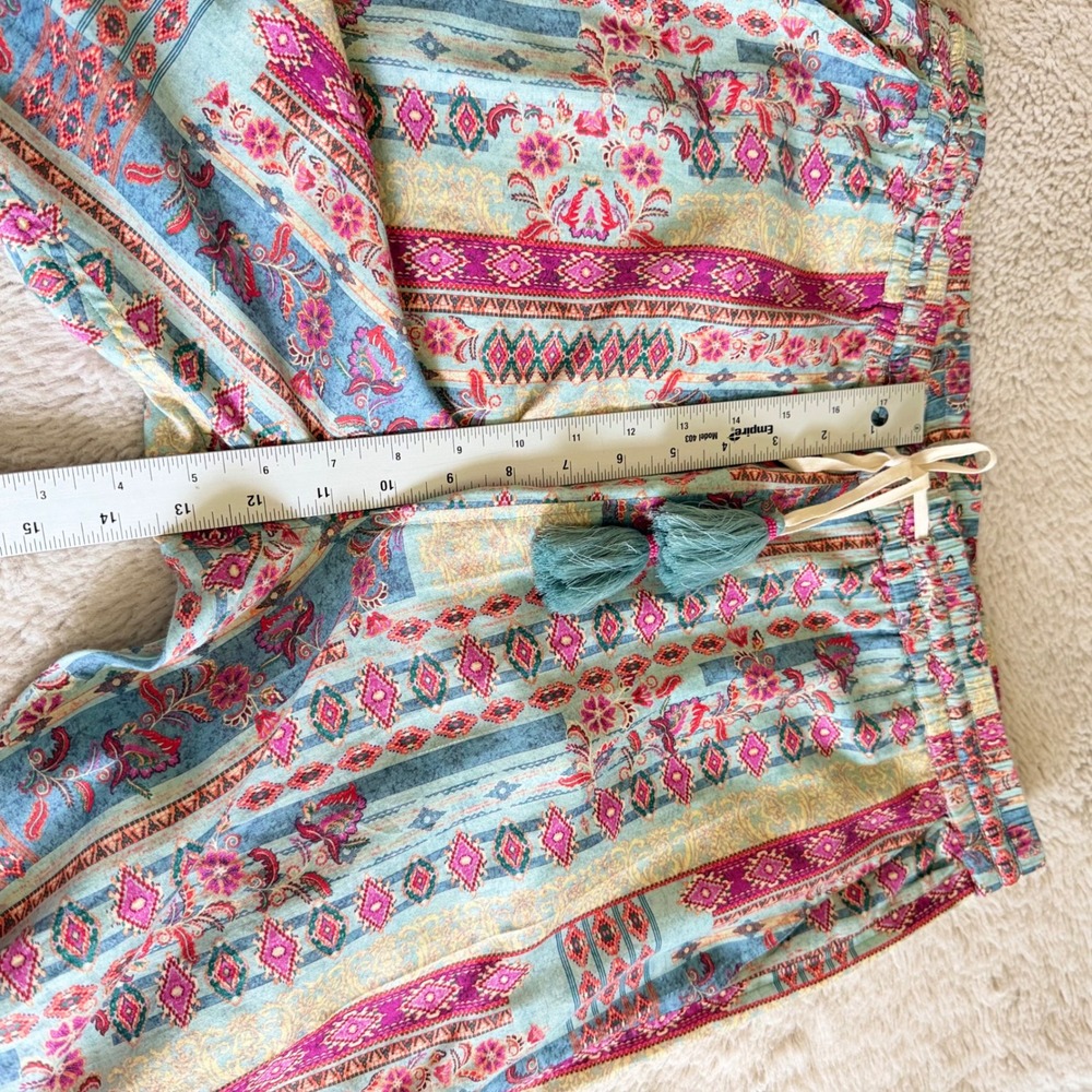 Sundance Jessenia Boho Tassel Festival Gypsy Beach Lightweight Jogger Pants M - Picture 4 of 8
